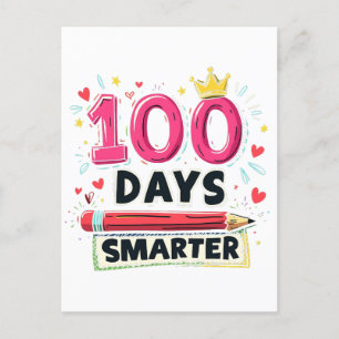 Postal 100 días más inteligentes para el profesor escolar