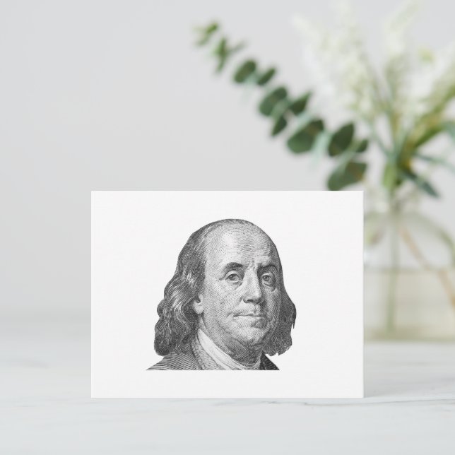 Postal 100 dólares, Benjamin Franklin (Anverso de pie)