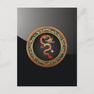 Postal [100] Dragón Chino Dorado Fucanglong