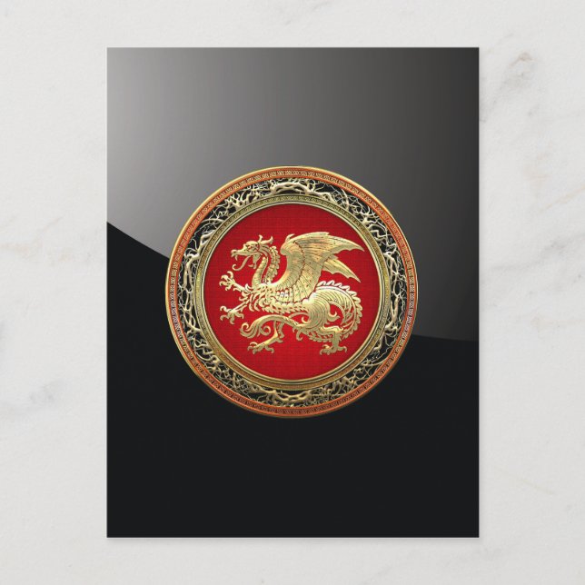 Postal [100] Dragón islandés, Landvttir [Gold] (Anverso)