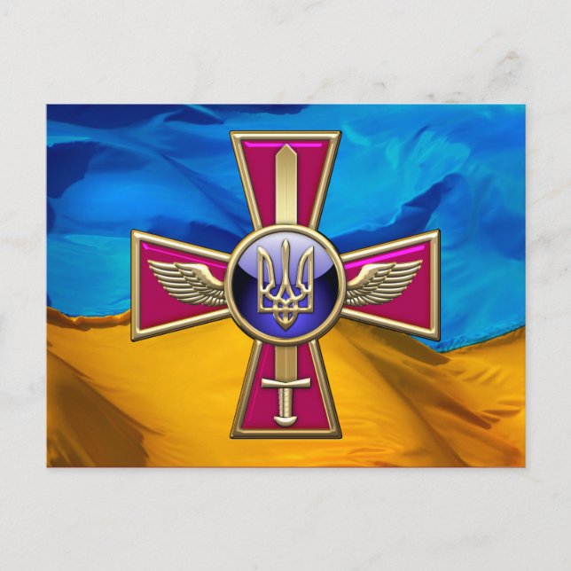 Postal [100] Emblema de la Fuerza Aérea Ucraniana (Anverso)
