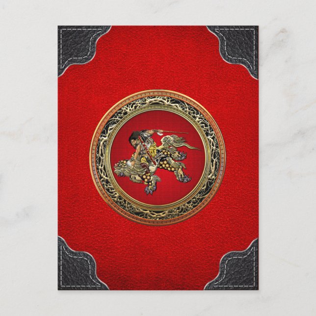 Postal [100] Hokusai - Shoki Riding Shishi Lion (Anverso)