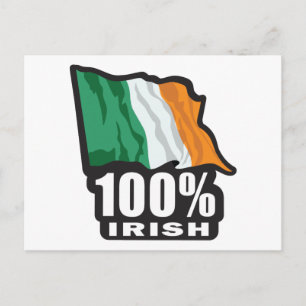 Postal 100% irlandés/bandera de Irlanda