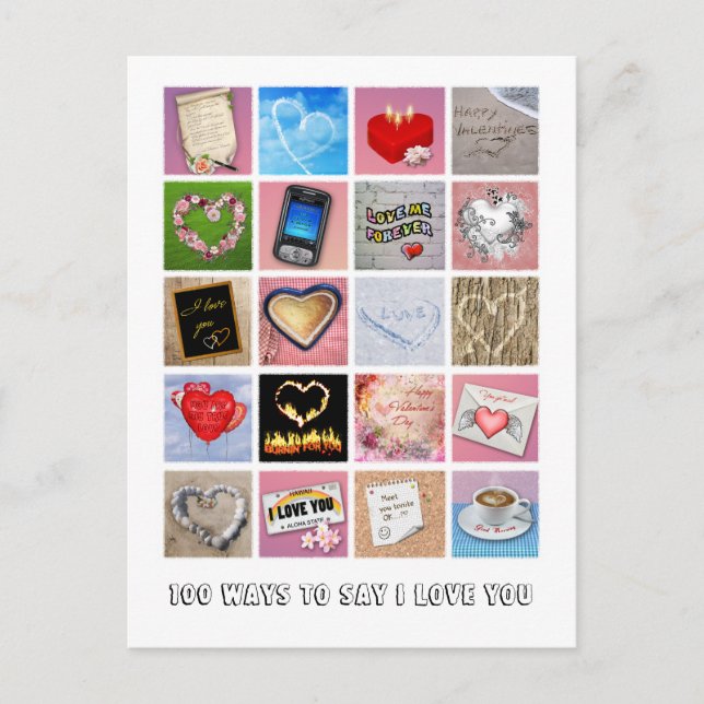 Postal 100 maneras de decir que te amo (Anverso)