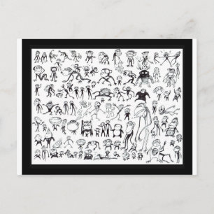 Postal 100 monos feos (postales)