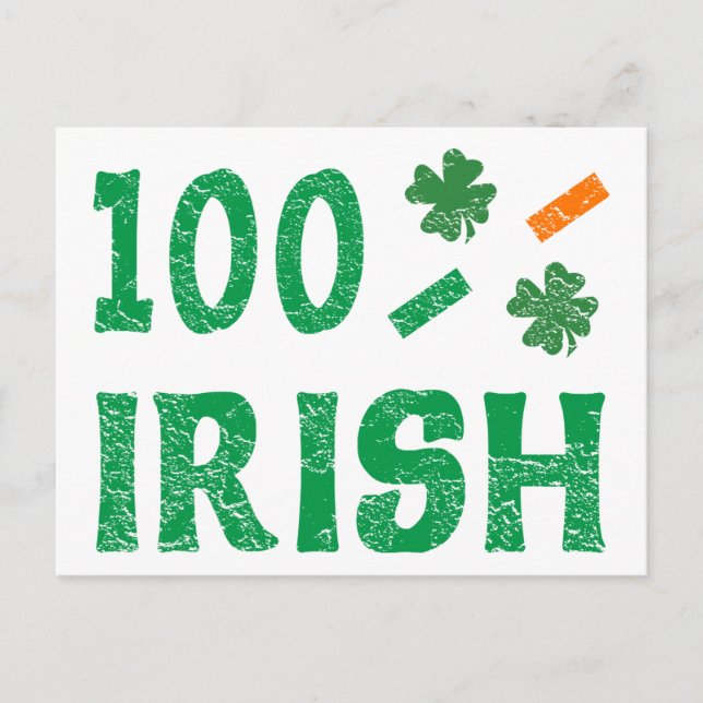 Postal 100 por ciento irlandés (Anverso)