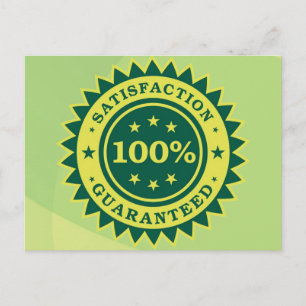 Postal 100% Satisfacción Pegatina garantizado