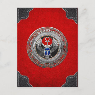 Postal [100] Scarab y Ankh de aleta sagrada egipcia de pl