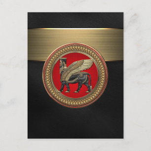 Postal [100] Toro alado asirio: Oro y Lamassu negro