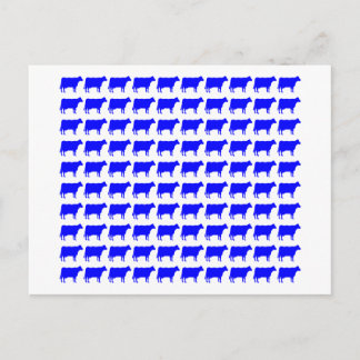 Postal 100 vacas - azul