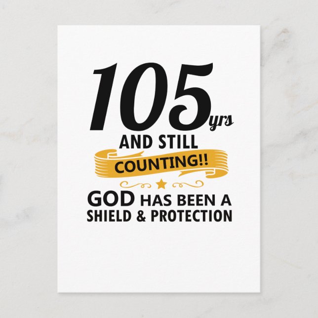 Postal 105 años y aún contando cumpleaños (Anverso)