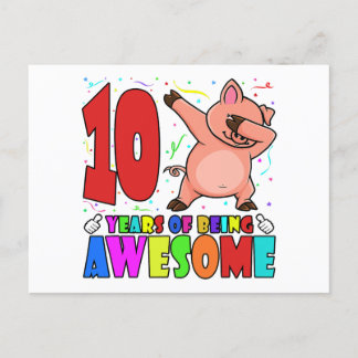 Postal 10.ª fiesta de cumpleaños: Cerdo de Dabbing - Gir 