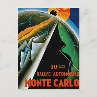 Postal 10.ª Manifestación Automovilística de Montecarlo