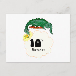 Postal 10.º dragón de cumpleaños