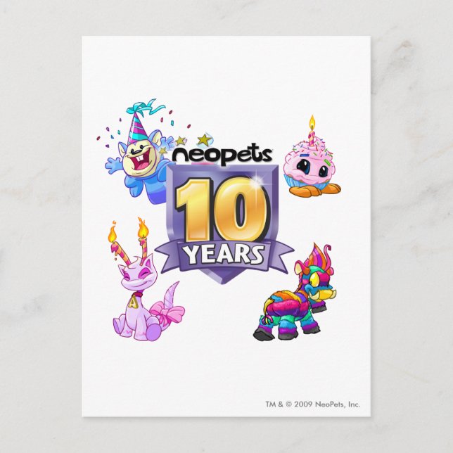 Postal 10.º logotipo de cumpleaños (Anverso)