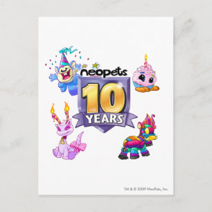 Postal 10.º logotipo de cumpleaños