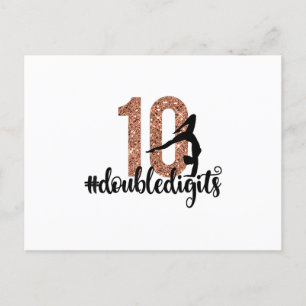 Postal 10.º regalo de cumpleaños dos dígitos Chicas Gimna