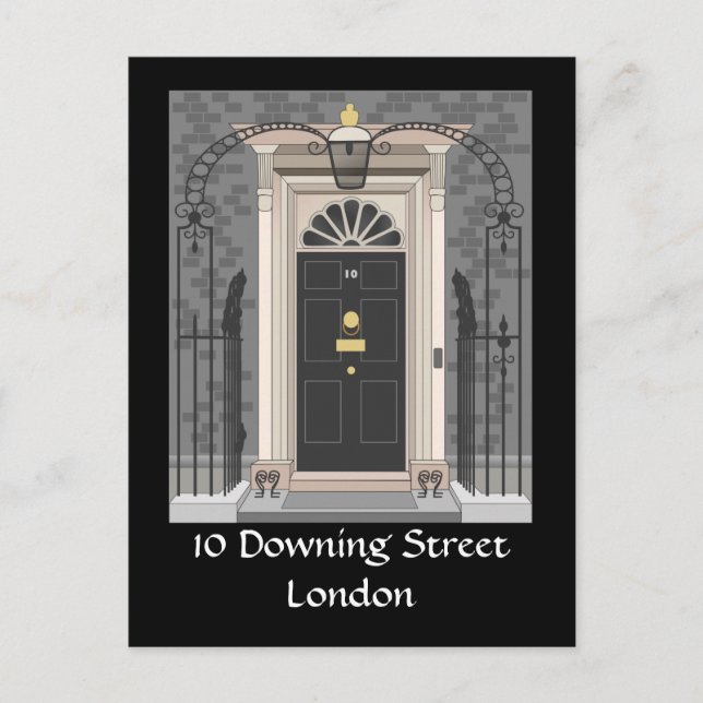 Postal 10 Downing Street, Londres (dibujo) (Anverso)