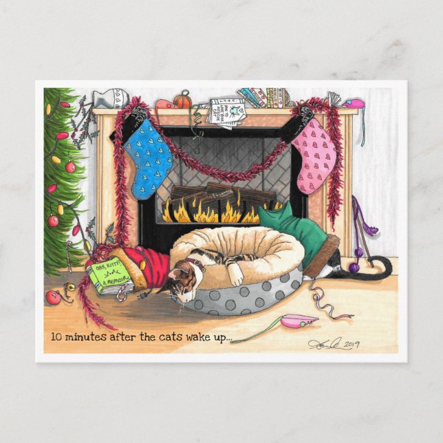 Postal 10 minutos después del despertar de los gatos (Anverso)