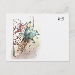 Postal 10 : Un banco con hiedra