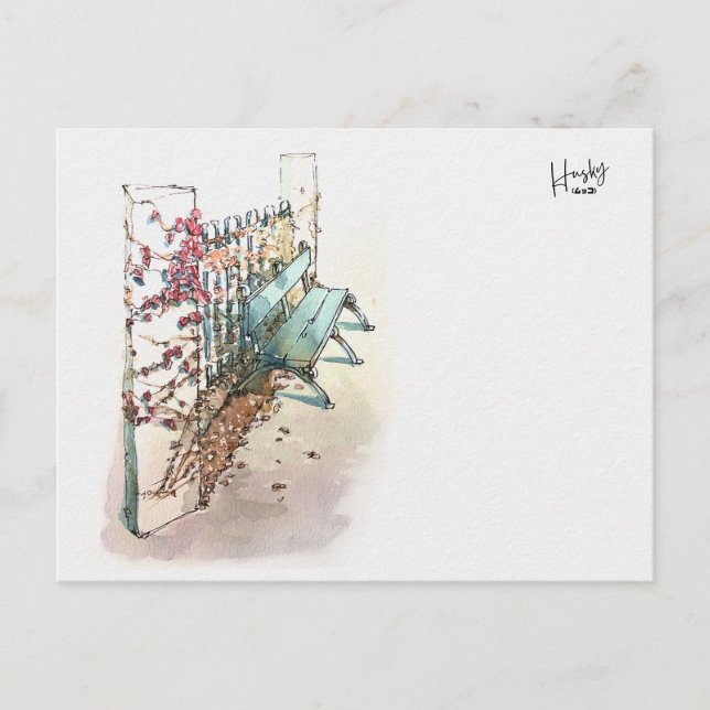 Postal 10 : Un banco con hiedra (Anverso)