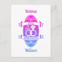 Postal 11 años del 11º aniversario de los bodas del acero