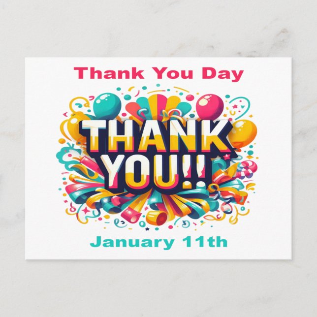 Postal 11 de enero - Día de Acción de Gracias (Anverso)