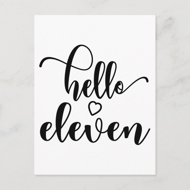 Postal 11th Birthday Girls Hello Eleven Cute 11 Years Old (Anverso)