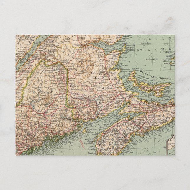 Postal 129 Maine, Nueva Escocia, Nueva Brunswick, Quebec (Anverso)