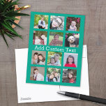 Postal 12.ª foto de Instagram Collage con fondo verde<br><div class="desc">Añade tus fotos favoritas a esta plantilla divertida. Puedes usar fotos de Instagram o cualquier foto para esta cuadrícula.</div>