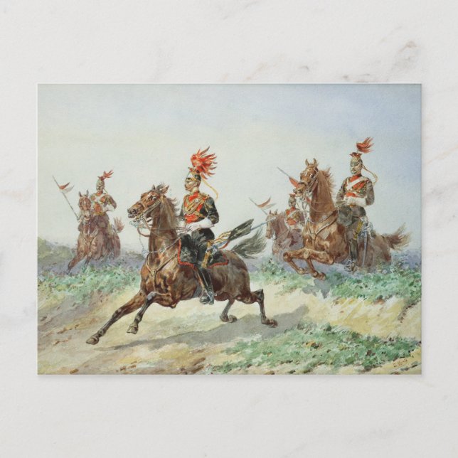 Postal 12.ª Royal Lancers (con lápiz reforzado con (Anverso)