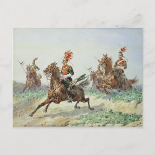 Postal 12.ª Royal Lancers (con lápiz reforzado con