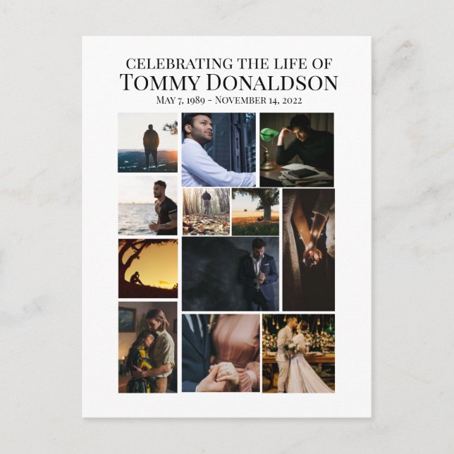 Postal 12 Collage de Fotos Funeral (Anverso)