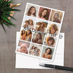 Postal 12 Collage de Instagram fotográfico - Elegir color<br><div class="desc">Añade tus fotos favoritas a esta plantilla divertida. Puedes usar fotos de Instagram o cualquier foto para esta cuadrícula.</div>