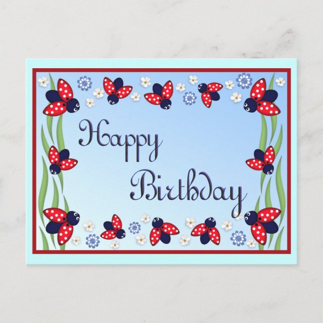 Postal 12 ladybugs (Anverso)