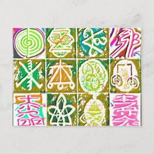 Postal 12 Reiki n Karuna Rótulos curativos V14