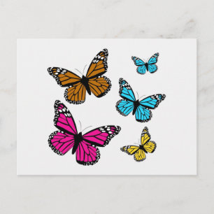 POSTAL 139 MARIPOSAS DE DIBUJOS ANIMADOS COLORIDAS SURTID