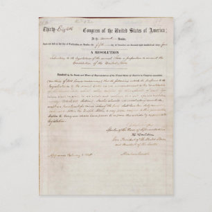 Postal 13.ª enmienda de la Constitución de los Estados Un