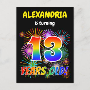 Postal 13 Aniversario - Fuegos artificiales divertidos, l