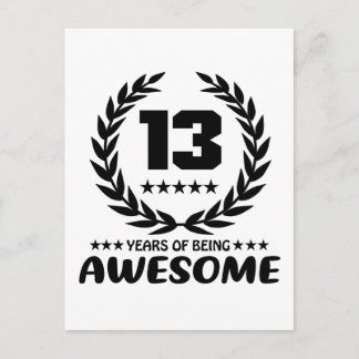 Postal 13 años siendo increíble