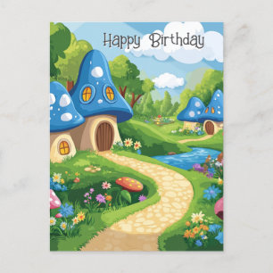 Postal 13 de 17 pueblo de Blue Mushroom