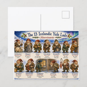 Postal 13 duendes islandeses de Navidad en reykjavik