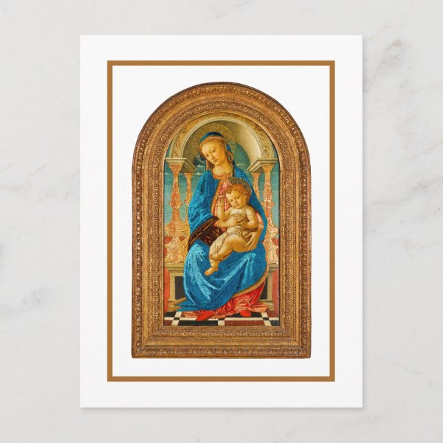 Postal 1470 Botticelli Madonna y Child Enthroned (Anverso)