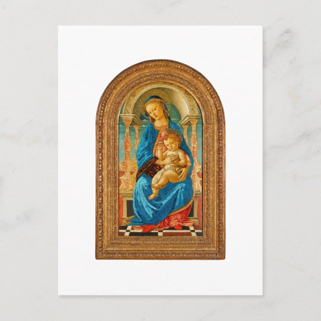 Postal 1470 Botticelli Madonna y Child Enthroned (Anverso)