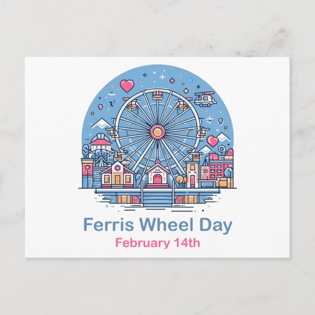 Postal 14 de febrero Día de la Rueda de la Ferris (Anverso)
