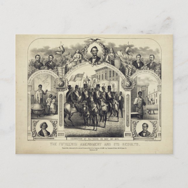 Postal 15ª enmienda constitucional y sus resultados (Anverso)