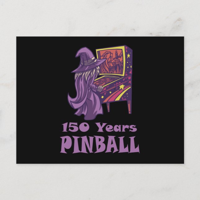 Postal 150 años Pinball Wizard Arcade Cumpleaños (Anverso)