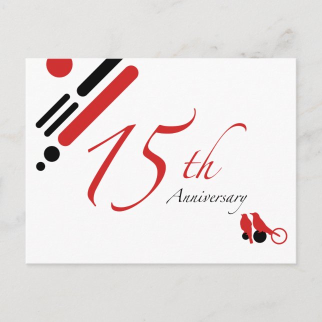 Postal 15° aniversario (aves mod) (Anverso)