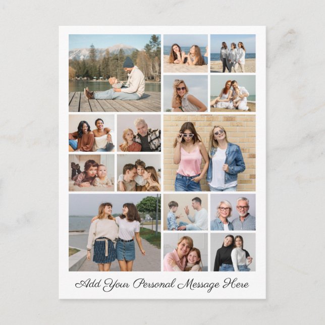 Postal 15 Colaje de Fotos Agrega tu Propio Saludo (Anverso)