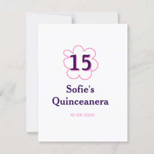 Postal 15 cumpleaños de quinceañera feliz cumpleaños rosa